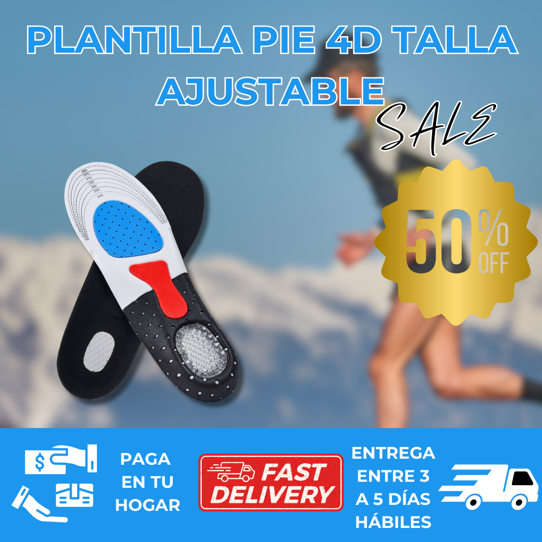 ¡Oferta Exclusiva!💣PLANTILLA PIE 4D TALLA AJUSTABLE +ENVIO GRATIS (🚚🎁)